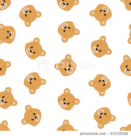 Cute cartoon bear. Vector illustration. Seamless pattern. Cute cartoon bear. Vector illustration. Seamless pattern. 97239506