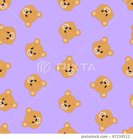 Cute cartoon bear. Vector illustration. Seamless pattern. Cute cartoon bear. Vector illustration. Seamless pattern. 97239512