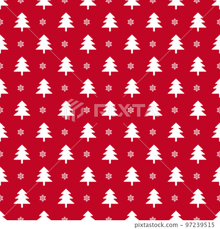 Christmas tree seamless vector patterns.Winter holidays print.	 97239515