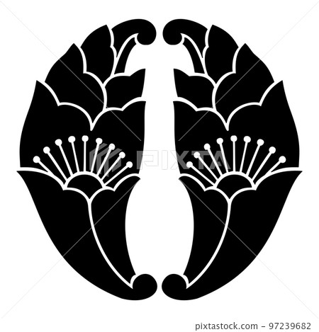 Gun inherited Otomo Sorin's family crest embroidered flower apricot leaves 97239682