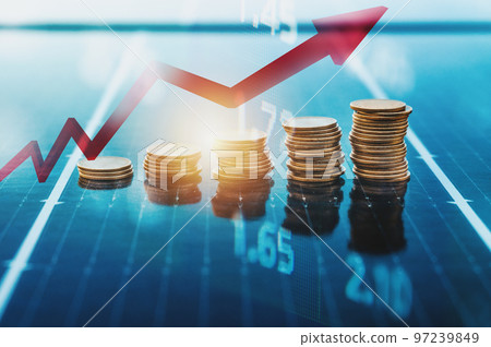 Money saved by using energy with solar panel 97239849