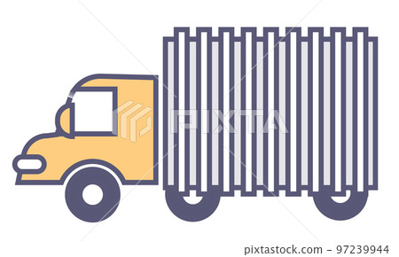 Van or truck moving loads, logistics services vector Van or truck moving loads, logistics services vector 97239944