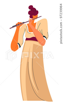 Flutist playing flute, performer or part of band 97239964