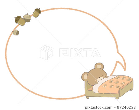 Hibernating bear frame illustration with lines Hibernating bear frame illustration with lines 97240258