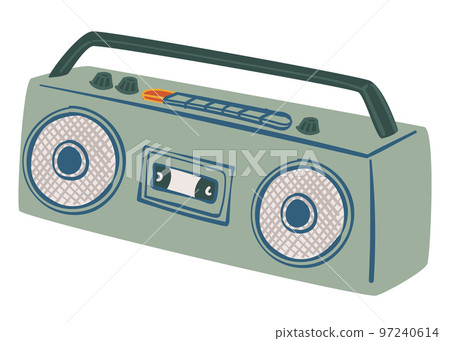 Boombox magnetophone with handle and loudspeaker 97240614