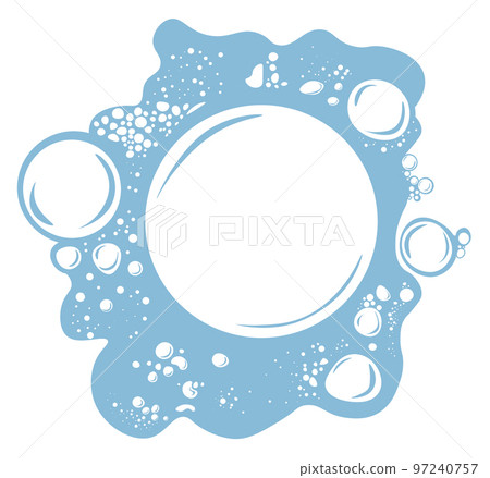 Foamy water, bubbles of washing foam liquid vector 97240757