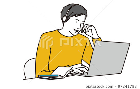 在家開遠程會議的商務人士 97241788