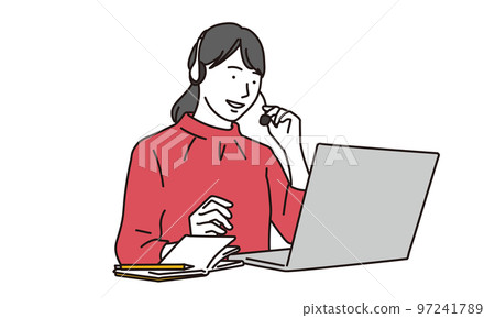 在家開遠程會議的女商人 97241789