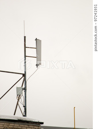 A cellular antenna on the roof of the house provides a reliable connection. 97241931