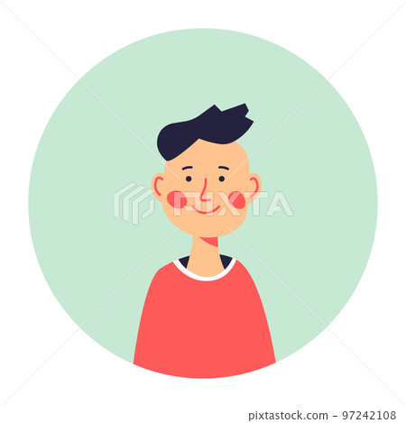 Portrait of cute boy, child photo in circle 97242108