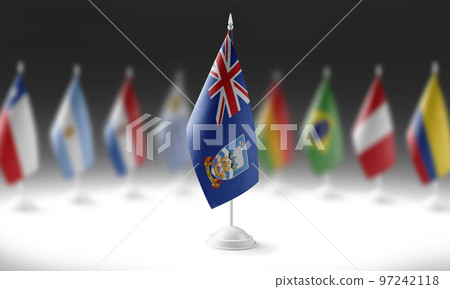 The national flag of the Falkland Islands on the background of flags of other countries The national flag of the Falkland Islands on the background of flags of other countries 97242118