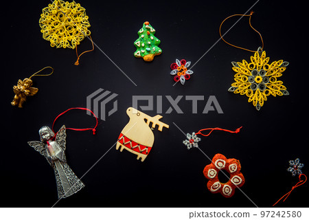 Collection of handmade Christmas ornaments 97242580