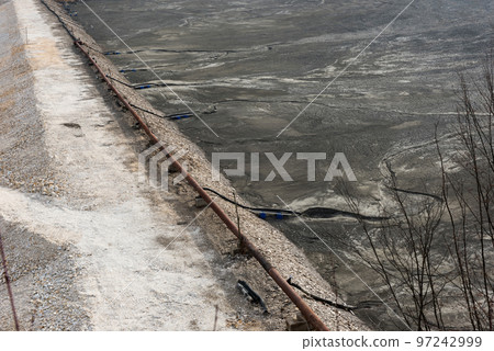 Waste lake barrier. Contaminated mine exploitation residuals Waste lake barrier. Contaminated mine exploitation residuals 97242999