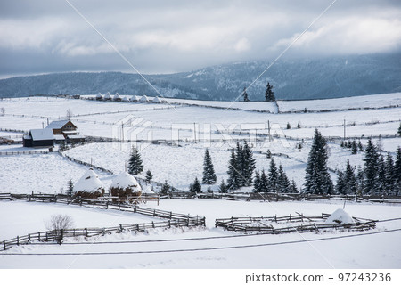 Winter countryside landscape 97243236