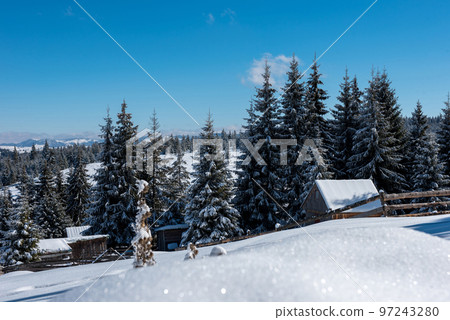 Winter woderland with chalet Winter woderland with chalet 97243280