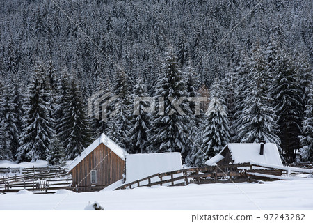 Winter woderland with chalet Winter woderland with chalet 97243282