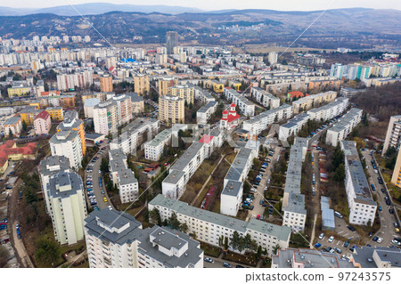 Aerial view of flat of blocks. Urban landscape Aerial view of flat of blocks. Urban landscape 97243575