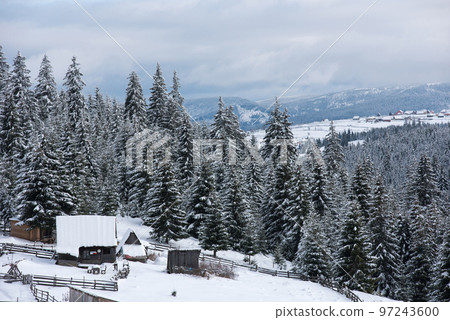 Winter woderland with chalet Winter woderland with chalet 97243600