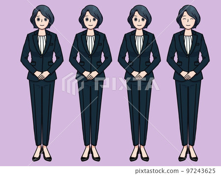 Woman in pants suit purple Woman in pants suit purple 97243625