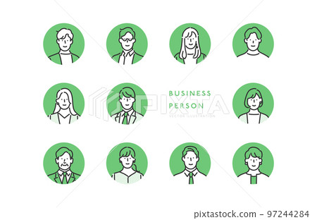 Business person working at a company avatar icon set illustration material Business person working at a company avatar icon set illustration material 97244284