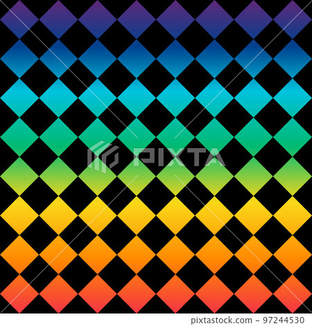 Seamless pattern. Black background with colorful rhombuses . Vector illustration 97244530