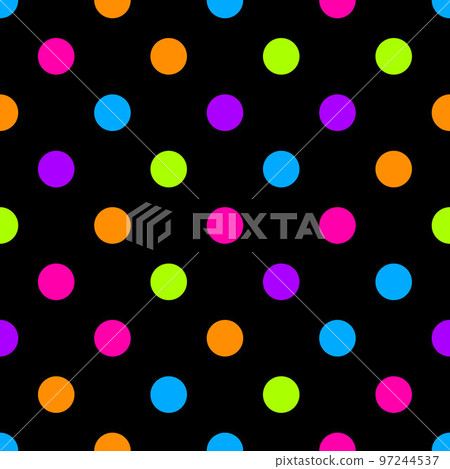 Seamless pattern. Black background with colorful circles . Vector illustration. Seamless pattern. Black background with colorful circles . Vector illustration. 97244537