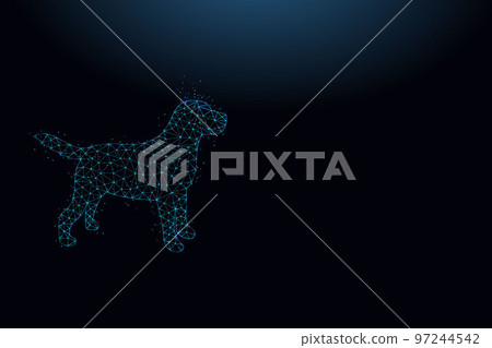 Abstract icon dog made from lines and triangles. Low poly style design. Abstract icon dog made from lines and triangles. Low poly style design. 97244542