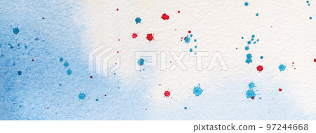 Abstract art background light blue and white colors with gradient. Watercolor painting with red stains. Abstract art background light blue and white colors with gradient. Watercolor painting with red stains. 97244668