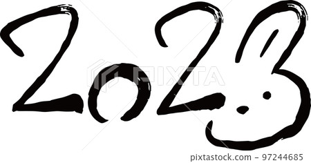 2023年用毛筆劃的人物新年兔 2023年用毛筆劃的人物新年兔 97244685