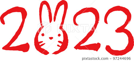 Characters of 2023 drawn with a brush New Year Rabbit Characters of 2023 drawn with a brush New Year Rabbit 97244696
