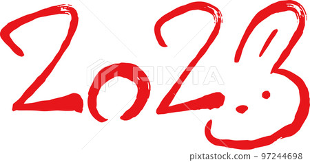 Characters of 2023 drawn with a brush New Year Rabbit Characters of 2023 drawn with a brush New Year Rabbit 97244698