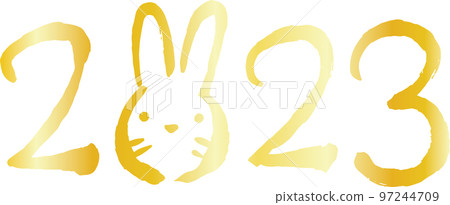 Characters of 2023 drawn with a brush New Year Rabbit Characters of 2023 drawn with a brush New Year Rabbit 97244709