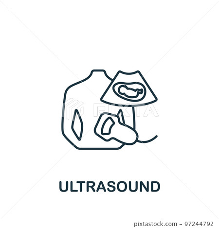 Ultrasound icon. Monochrome simple Healthcare icon for templates, web design and infographics Ultrasound icon. Monochrome simple Healthcare icon for templates, web design and infographics 97244792