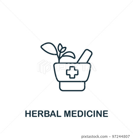 Herbal Medicine icon. Monochrome simple Healthcare icon for templates, web design and infographics Herbal Medicine icon. Monochrome simple Healthcare icon for templates, web design and infographics 97244807
