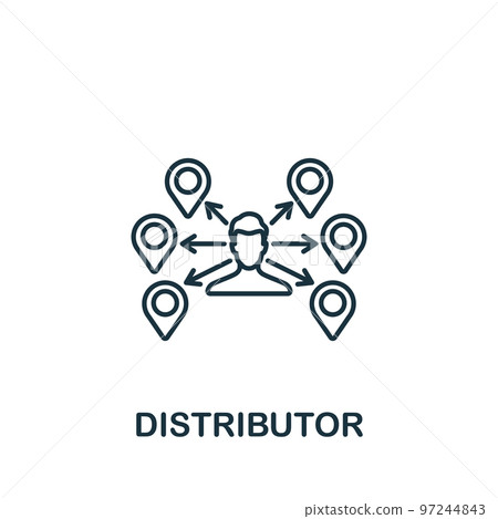 Distributor icon. Monochrome simple Global Business icon for templates, web design and infographics 97244843