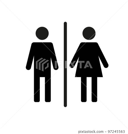 WC wayfinding vector illustration icons. Toilet male and female gender signs 97245563