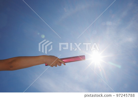 Relay baton pass image material Relay baton pass image material 97245788