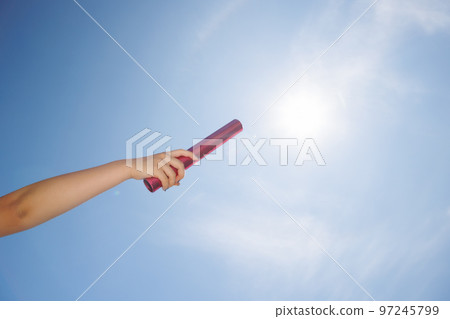 Relay baton pass image material Relay baton pass image material 97245799