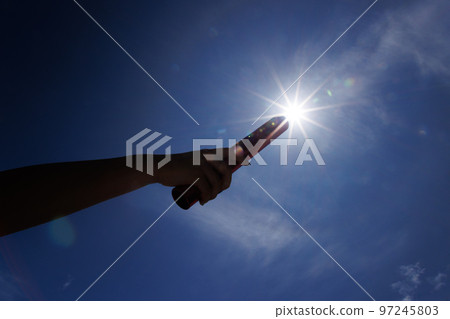 Relay baton pass image material 97245803