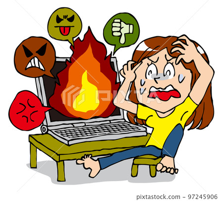 一個在網絡上驚慌失措的女人 一個在網絡上驚慌失措的女人 97245906