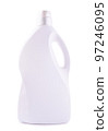 White plastic container for liquid detergent isolated 97246095