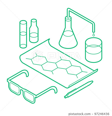 Chemistry Lab Isometric Illustration 97246436