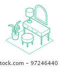 Isometric Vanity Outline Illustration 97246440