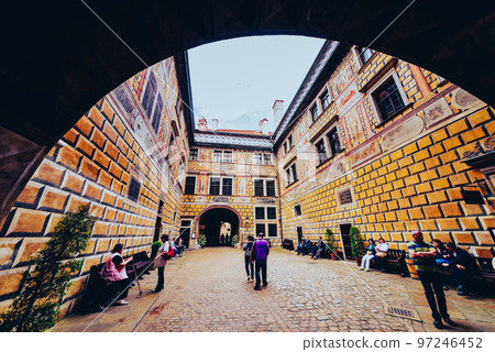 Czech Republic Cesky Krumlov Castle Courtyard *partially soft focus 97246452