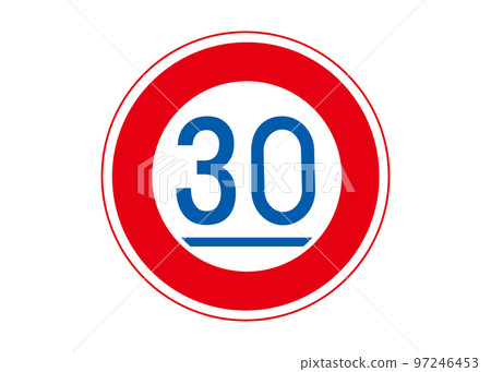 Road sign, minimum speed, rule sign illustration, icon material 97246453