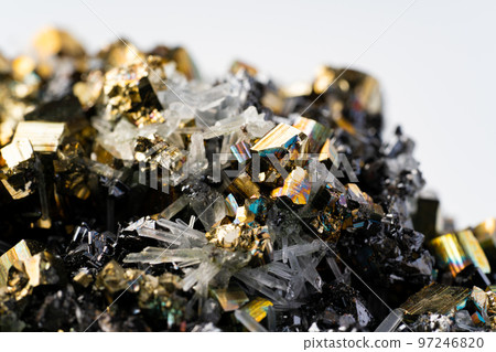 Rainbow Pyrite and Crystal Gemstone 97246820