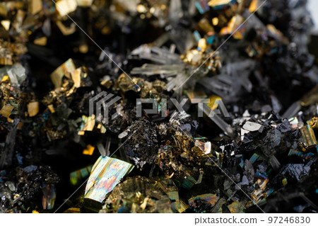 Rainbow Pyrite and Crystal Gemstone 97246830