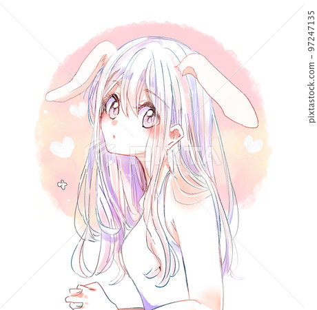 Small animal-like girl bunny ears 97247135