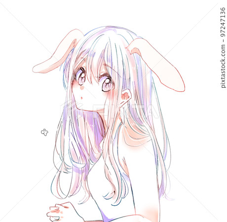 Small animal-like girl bunny ears 97247136