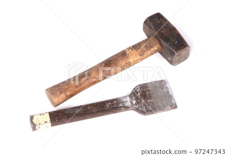 Old grungy chisel for stone works Old grungy chisel for stone works 97247343